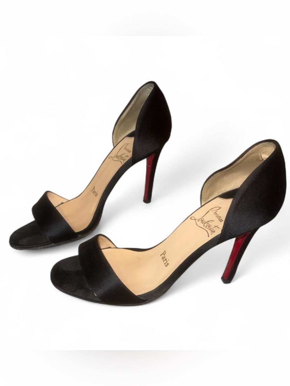 Christian Louboutin Black Peep Toe Heels eu. Sz 37.5